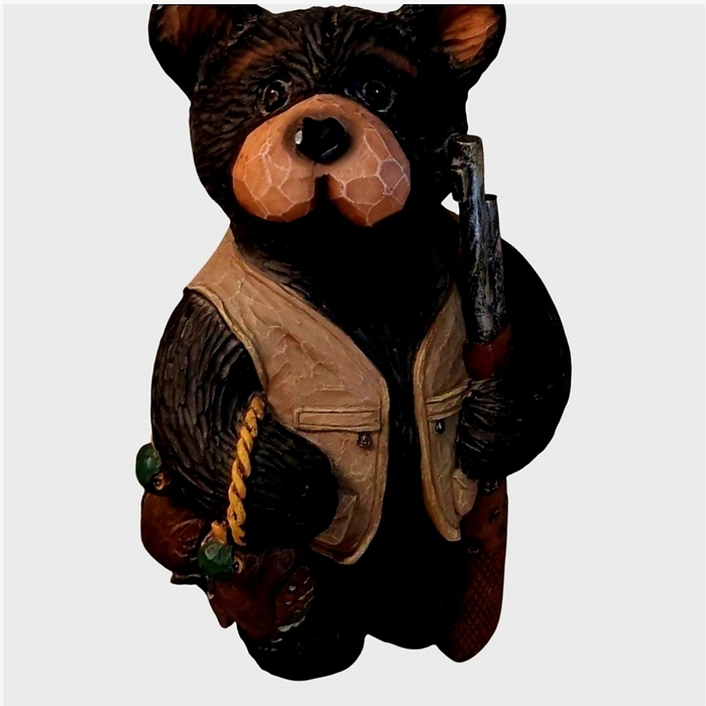Vintage 11" Tall Cabela's Carved Bear Bank